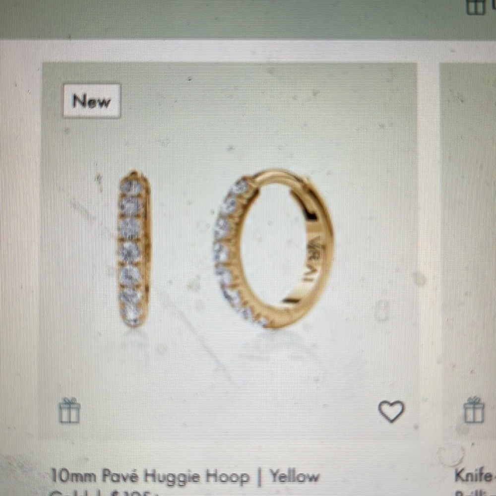VRAI 14k diamond 10 mm Huggies